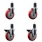 Service Caster 5'' Red Poly Wheel Swivel 1-5/8'' Expanding Stem Caster Set 2 Brakes, 4PK SCC-EX20S514-PPUB-RED-2-PLB-2-158 - alternate 1